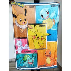 NEW anime Pokemon Starters pikachu evee lightweight throw blanket